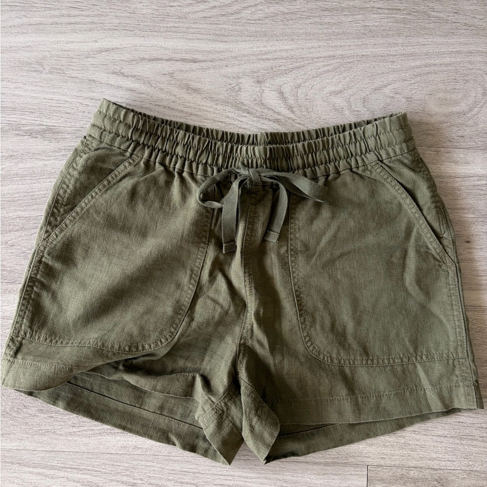 J. Crew Olive Linen-Blend Shorts